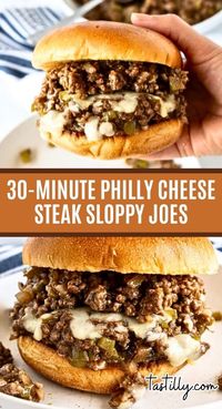 These are not your classic Sloppy Joes. Philly Cheese Steaks Sloppy Joes are a delicious cheesy twist on the original that your family will love. All the ingredients used in the regular sandwiches, but using ground beef!