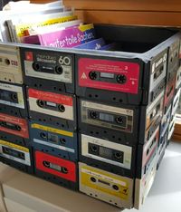 Cassette tape storage crate