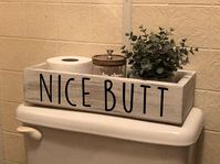 Well I obviously need this for on top of the loo. Need to make sure the flush isn't on the top, first!! #decor #bathroom #farmhouse #cheeky