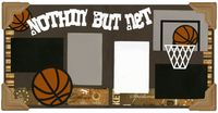 Sports -- Basketball Scrapbook Layout... Love the holes punched in the first letter of each title word.