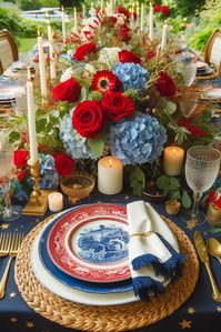 July 4th Independence Day tablescape ideas. July 4th Independence Day dining table decorations. July 4th Independence Day tablescape inspo. July 4th Independence Day tablescape decor. July 4th Independence Day dining table centerpiece. July 4th Independence Day tablescape decorations. July 4th Independence Day table decor. Elegant. Fancy. Vintage. Antique. Modern. Contemporary. Traditional. July 4th Independence Day table settings ideas. DIY. Red white and blue.