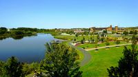 Purgatory Creek Preserve Park and SW Metro Station in the Background. Eden Prairie, MN