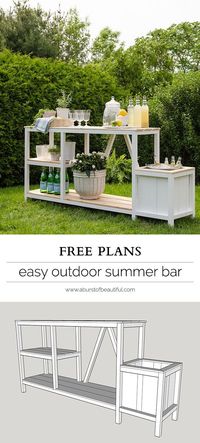 Summer entertaining is easy with this beautiful DIY outdoor bar + free plans. {wine glass writer}