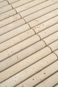 Beige Travertine Cabochon Pencil Mosaic Tile | Honed