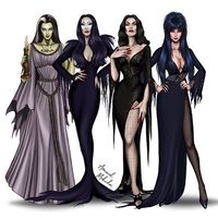 #LilyMunster #MorticiaAddams #Vampira #Elvira #October #Halloween #Fall #Autumn #Beauty #Illustrations #Artist #ArtistsOnInstagram #FashionIllustration #MzManerz |Be Inspirational ❥|Mz. Manerz: Being well dressed is a beautiful form of confidence, happiness politeness