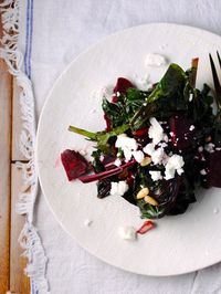 Beet Green Salad with Feta Pine Nuts & Roasted Beets | Purely Thanksgiving | Fall Recipes | Thanksgiving Recipes