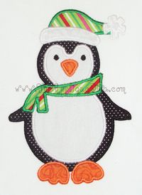 Christmas Winter Penguin Embroidery Design Machine Applique. $2.99, via Etsy.