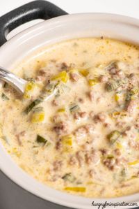 Low Carb German Leek And Cheese Soup With Ground Beef | Hungry For Inspiration