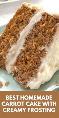 Searching for the best carrot cake recipe? Look no further! This easy carrot cake recipe is homemade, moist, and bursting with flavor. Topped with creamy frosting, it's the perfect dessert for any celebration or family meal. Whether you're new to baking or a pro, this moist carrot cake will deliver delicious results every time. Try it today and enjoy homemade perfection!