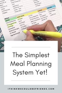 Plan your weekly meals in 5 MINUTES! This SIMPLE Meal Planning System helps you: 1) Stay on BUDGET 2) Eat at home MORE 3) Waste LESS food! Free printable worksheet included! #mealplanning #system #quick #easy #onabudget #free #printable #mealprep #minimalist