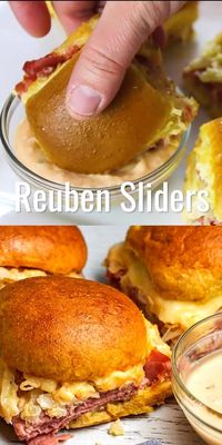 Get ready for game day with these Reuben Sliders with Homemade Russian Dressing…they’re an easy to make appetizer that everyone will love! Plus, I've even included a tip for those that don't love sauerkraut!