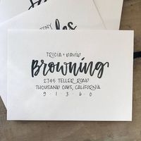 Set a stylish tone for your wedding or special event with personalized hand lettered brush calligraphy. This listing is for the addressing only, with the client providing the envelopes. Please message me if youd like me to provide envelopes for an additional cost. Each envelope is