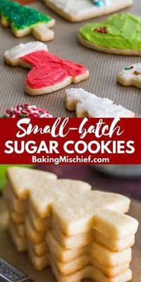 This Small Batch of Cut-out Sugar Cookies recipe makes just 8 to 12 perfect sugar cookies and is quick and easy, with no dough chilling time required! | #cookies | #sugarcookies | #ChristmasCookies |