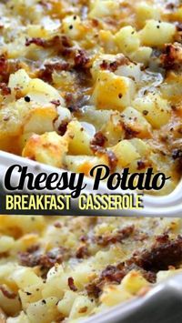 Cheesy Potato Breakfast Casserole - Doughmesstic