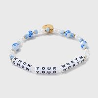 Tagline: You're priceless Description: Our two cents? You deserve to realize how worthy you are. This exclusive, stylish bracelet from Little Words Project® is a reminder to keep your confidence on point and self-esteem sky high. This Little Word™is more than just a bracelet. It’s your key to inspiring a kinder world. Wear your word as long as you need it. When you’re ready, pass it on to someone else who needs it more. Each bracelet is marked with a unique ID tag. Connect your bracelet on the L