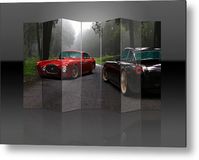 Red Metal Print featuring the mixed media Ferrari Power by Marvin Blaine