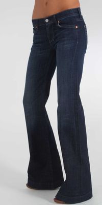 7 For All Mankind Dojo Wide Leg Jean with Navy Thread in New York Dark - $155.00