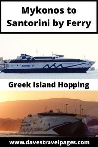 There are no flights between Mykonos and Santorini, so you'll have to use a ferry. Here's a complete guide on how to get from Mykonos to Santorini by ferry, and how to easily book tickets online. #greece #greekislands #traveltips #travelguide #mykonos #santorini #islandhopping