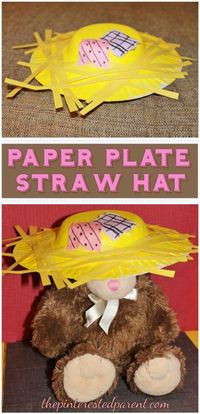 Paper Plate Scarecrow Straw Hat - adorable fall kid's craft