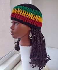 "This mesh/net cap rasta tam comes in many colors and has an adjustable lower edge for the perfect secure fit. This crocheted cap can stretch and fit over dreadlocks, locs, curly hair and braids. Handmade in California by the order by Purple Party Designs ( small business ) ■ BUYING MULTIPLE ITEMS? Would you like to buy more then 1 item from different listings by Purple Party Designs? Your item choices being sent to 1 address will be combined in 1 package and you will be refunded excess shipping