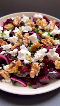 Beet salad with feta and walnuts for a super refreshing and healthy lunch   • Courtesy: @ronis_recipes  ⏩️ Follow for more delicious recipes! 😋  #salads #saladrecipe #beetsalad #bareaders #foodgasm #foodgram #tlvfood #israelifood #foodpic #foodpics #foodblogger #foodlover #eat #yummy #foodstyling #food #foodstagram