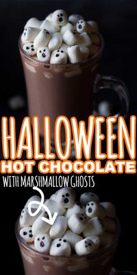 Halloween hot chocolate is the perfect after trick-or-treating treat for the kids! For this fun Halloween treat you are going to make adorable ghosts out of marshmallows and then add them to the most amazing homemade hot chocolate. This Halloween hot Chocolate is the perfect fun Halloween drink for kids!