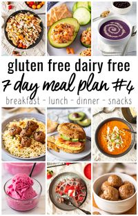 Make your meal planning and grocery shopping easier with our fourth gluten free dairy free 1 week meal plan! Our allergy friendly meal plan is family friendly and comes with a printable menu and shopping list. | thefitcookie.com