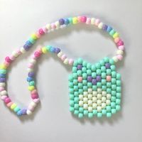 Cute kandi necklace with squishmallow frog charm