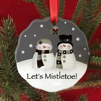 Mistletoe Ornament Let's Mistletoe Scalloped Ornament - Etsy Australia