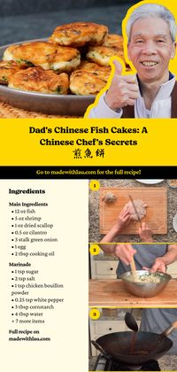 Craving something new? Discover this easy Chinese Fish Cakes recipe! With my dad's 50+ years of culinary expertise and our two James Beard Awards, this is a foolproof way to enjoy authentic Chinese cooking. Mix fresh fish, shrimp, aromatics; marinate, fry, and serve with a delectable sauce. It all comes together in just 45 minutes. Save this pin and click to access the complete recipe on our blog!