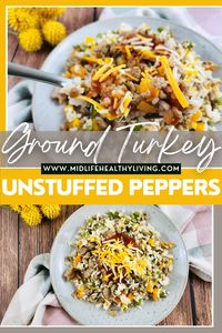 Who doesn't love stuffed peppers?! This recipe for ground turkey unstuffed peppers combines all the flavors you love in a more manageable way. Unstuffed peppers are quicker to make and easier to eat!