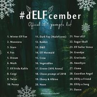 Monica Marinho on Instagram: “Guess what! That's right #dELFcember is ready for a 2nd round. Here is the official 2019 prompts list 💙😁 The idea is to draw one elf a day…”