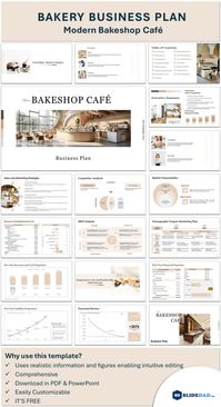 Launching a modern bakeshop cafe? Explore our free, editable business plan template designed specifically for your innovative cafe concept. This plan features realistic financial forecasts and strategic insights to guide you in preparing your own plan. It's comprehensive and perfect for presenting your unique vision and attracting investors to your business. Download now to transform your passion for baking into a thriving business!