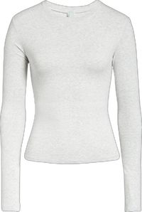 A tried-and-true classic, this fitted long-sleeve tee cut from stretch-cotton jersey is from Kim Kardashian West's highly sought-out SKIMS. Style Name:Skims Long Sleeve Stretch Cotton Tee (Regular & Plus Size). Style Number: 6194917.