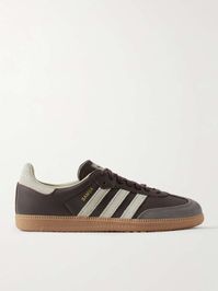 ADIDAS ORIGINALS Samba OG suede-trimmed leather sneakers | NET-A-PORTER