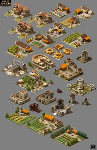 Buildings for the Age of Sparta game i did. Concepts by Andrey Tsokov, Nevena Nikolcheva, Georgi Murdjev +some by meself.