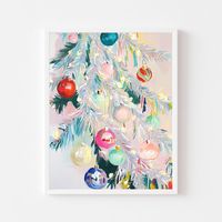 DIGITAL FILE ONLY Vintage Christmas Garland and Tinsel Painting | Retro Holiday Wall Art Print | Colorful Ornaments Printable | Pink Festive Digital Download Four Sisters Print Shop's original art prints are colorful and modernized still lifes, portraits, and landscapes inspired by impressionist and fauvist art of the past. Our high-quality digital artwork will add a dose of joy and personality to any room. This is an instant download and no physical products will be shipped. INCLUDED FILE SIZES in 300dpi resolution: Four JPG files in the following sizes attached for Instant download: * 5x7 * 8x10 * 11x14 * 16x20 - 4:5 Ratio Two JPG files in the following sizes accessible by download the included PDF document with link: * 18x24 - 3:4 Ratio (use this file to also print at 12x16) * 24x36 - 2