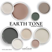 Nature inspired earth tone paint colors. This Sherwin Williams palette comes with coordinating colors that compliment and enhance the beauty of your home. Get instant access to this downloadable paint palette that will assist you with quick and easy color selections for your home. The Color Palette Guide - includes expert advice for paint placement on the main walls, accent walls, trim, cabinets, and ceilings of your home. Provides info on undertones and the LRV (light reflective value) of each