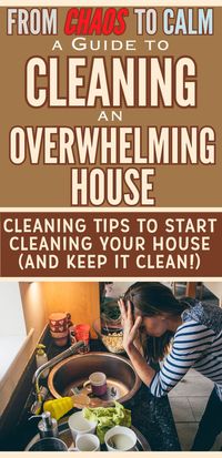 If your house is always a messy disaster zone, here’s how to find motivation to clean your house and how to keep your house clean. Get some home cleaning motivation with these cleaning tips on how to clean a cluttered house. Learn how to make cleaning less overwhelming and get inspiration to clean house, even when cleaning is overwhelming. Cleaning an overwhelming house is hard, but here’s how to start cleaning a messy house and susstainable hacks to always have a clean house not a dirty house