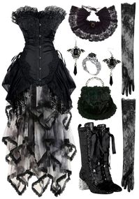 dark goth vintage corset halloween black vampire costume cosplay dead outfit