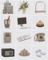 sims 4 hotel essentials cc finds with all cc linked on my tumblr page ♡