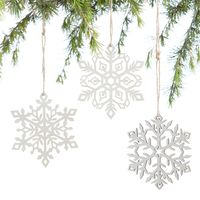 Natural Laser Cut Wood Snowflake Ornaments Set Of 3 - World Market