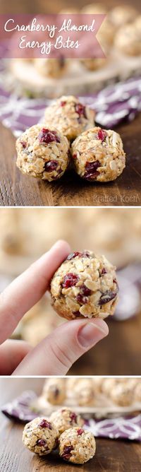 Cranberry Almond Energy Bites - Krafted Koch - A protein packed recipe that you can store in your freezer for a healthy and convenient snack or breakfast!