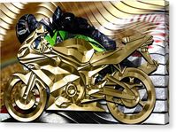 Ninja Canvas Print featuring the mixed media Ninja Motorcycle Collection 4 by Marvin Blaine