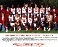 North Carolina Wolfpack - 1983 NCAA Basketball Champions, 8x10 Color Team Photo | eBay