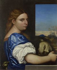 Sebastiano del Piombo ~ Salome met het hoofd van Johannes de Doper ~ ca. 1510 ~ Olieverf op hout ~ 54,9 x 44,5 cm. ~ National Gallery, Londen