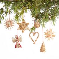 Straw Winter Shapes Boxed Ornaments 36 Pack - World Market