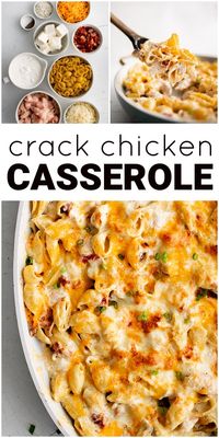 This irresistible Crack Chicken Casserole is the very best weeknight comfort food. Creamy, cheesy, bacon-filled, and loaded with juicy chicken and pasta, the whole family loves this easy weeknight dinner.