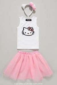 Girls Hello Kitty Tank Top Tutu Skirt & Headband Set (Kids)