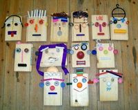 Wood faces. 5 fun woodworking activities for young children.